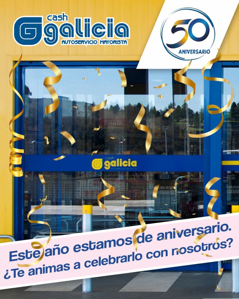 Banner promocional 50 cumpleaños Cash Galicia